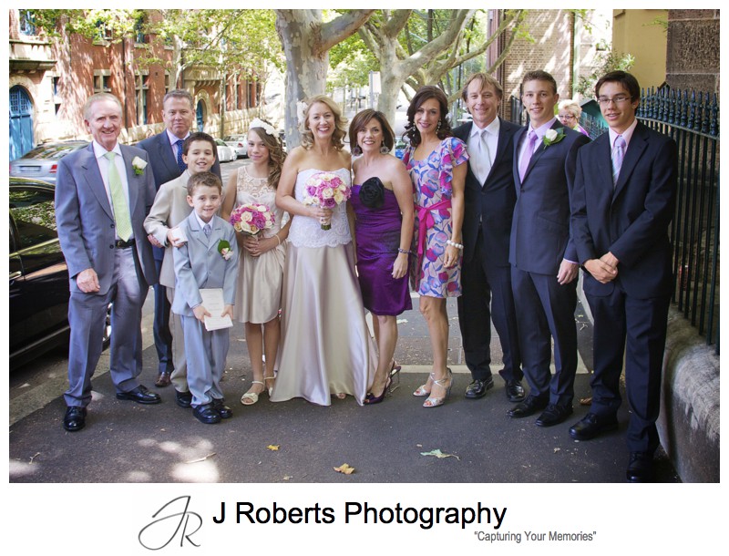 Bride with her extended family before the wedding - wedding photography sydney